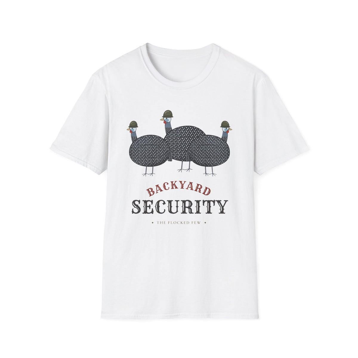 Backyard Security Guineas on Patrol Cartoon T-Shirt