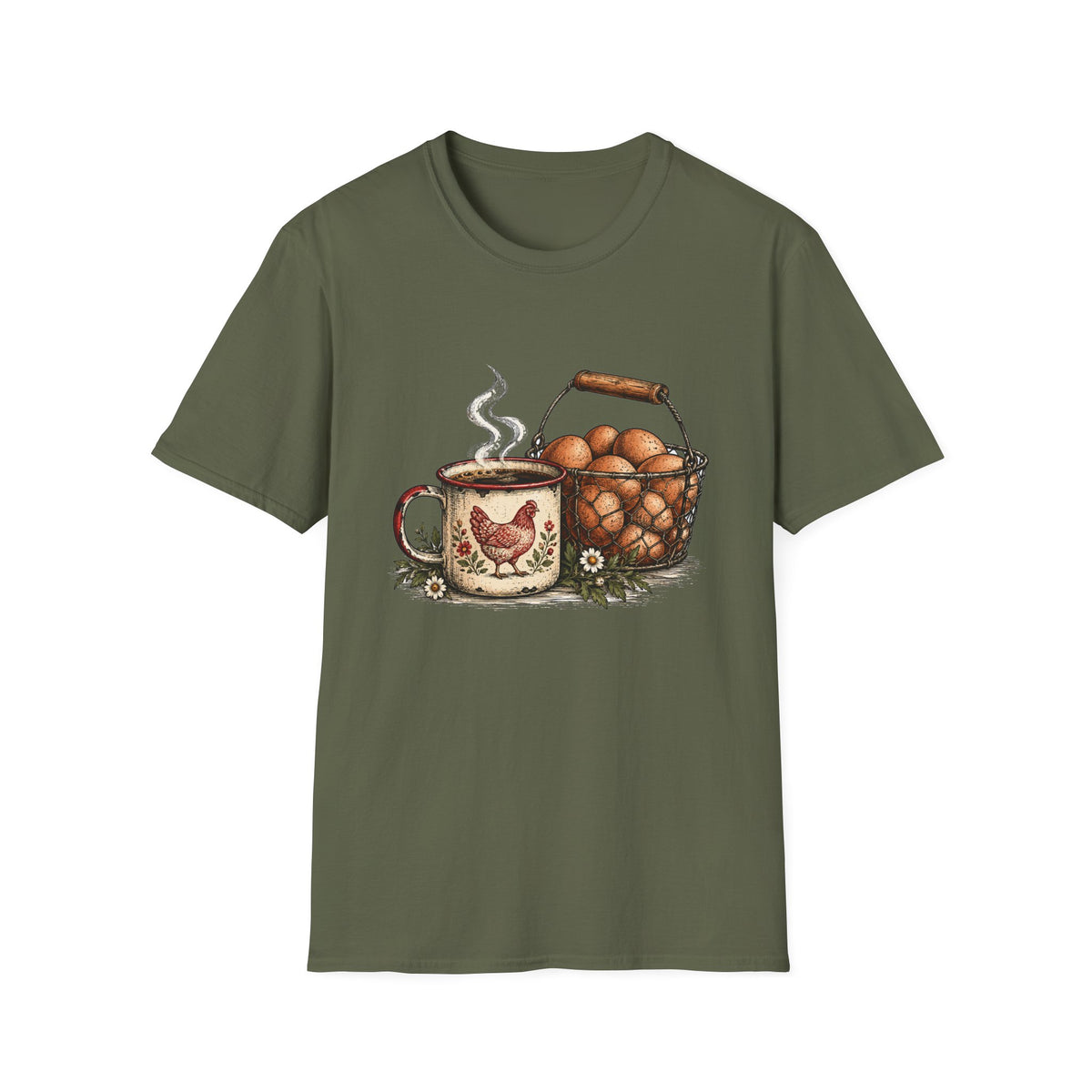 Cozy Coffee and Egg Basket T-Shirt