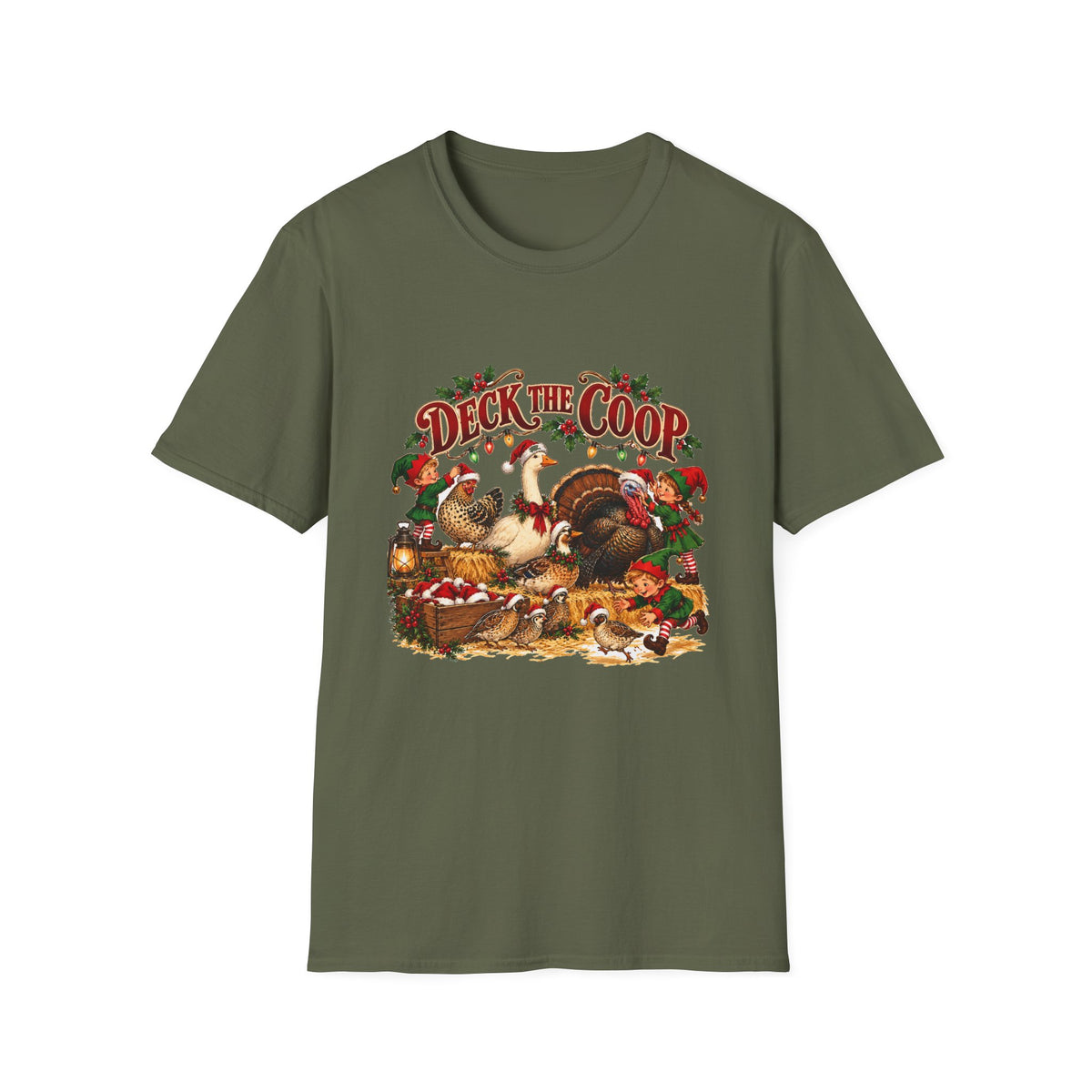 Deck the Coop Christmas Chicken T-Shirt
