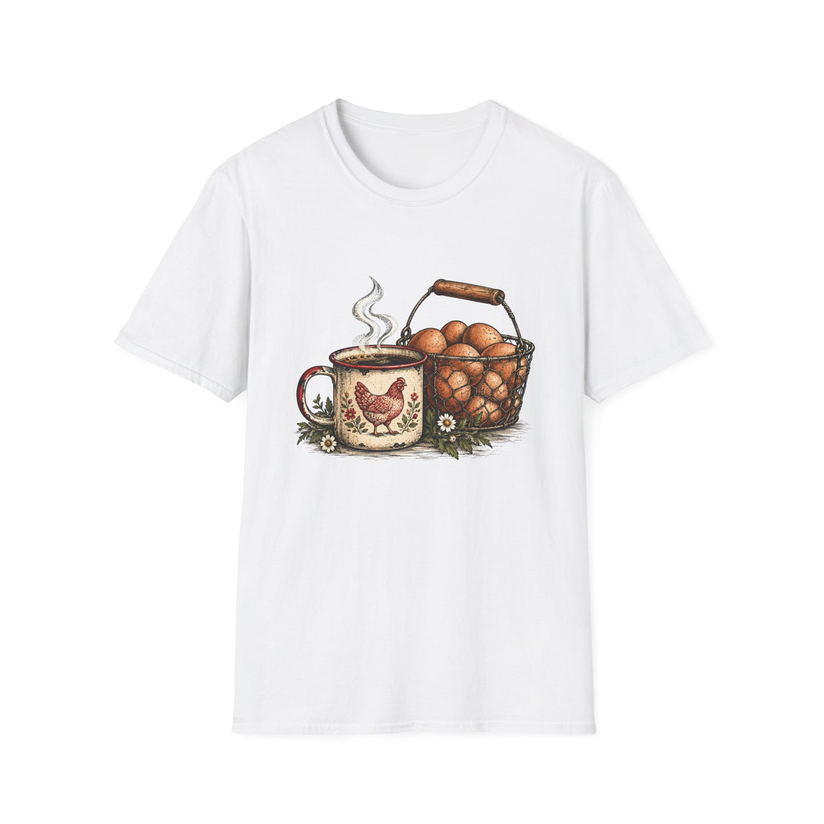 Cozy Coffee and Egg Basket T-Shirt