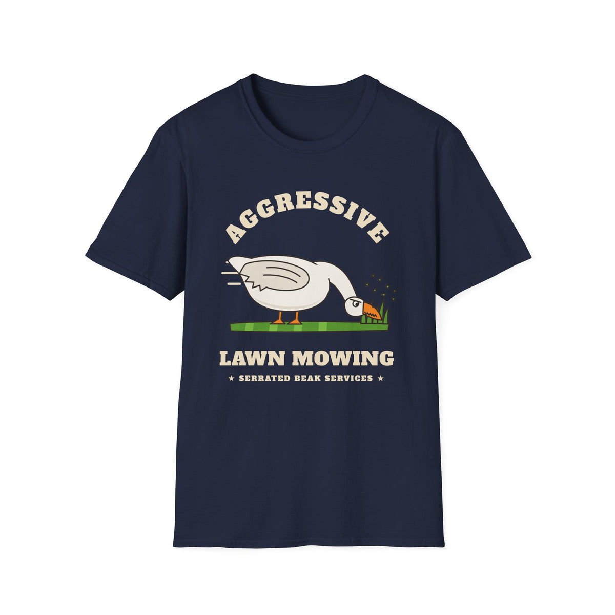 Aggressive Lawn Mowing Goose T-Shirt