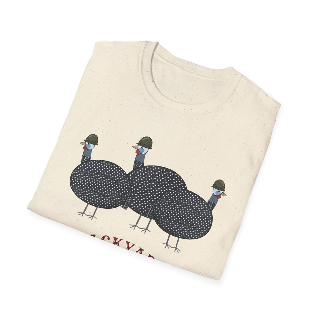 Backyard Security Guineas on Patrol Cartoon T-Shirt