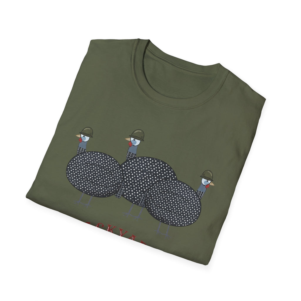 Backyard Security Guineas on Patrol Cartoon T-Shirt