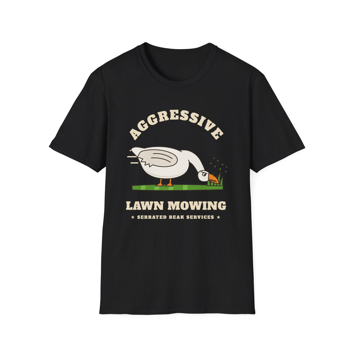 Aggressive Lawn Mowing Goose T-Shirt