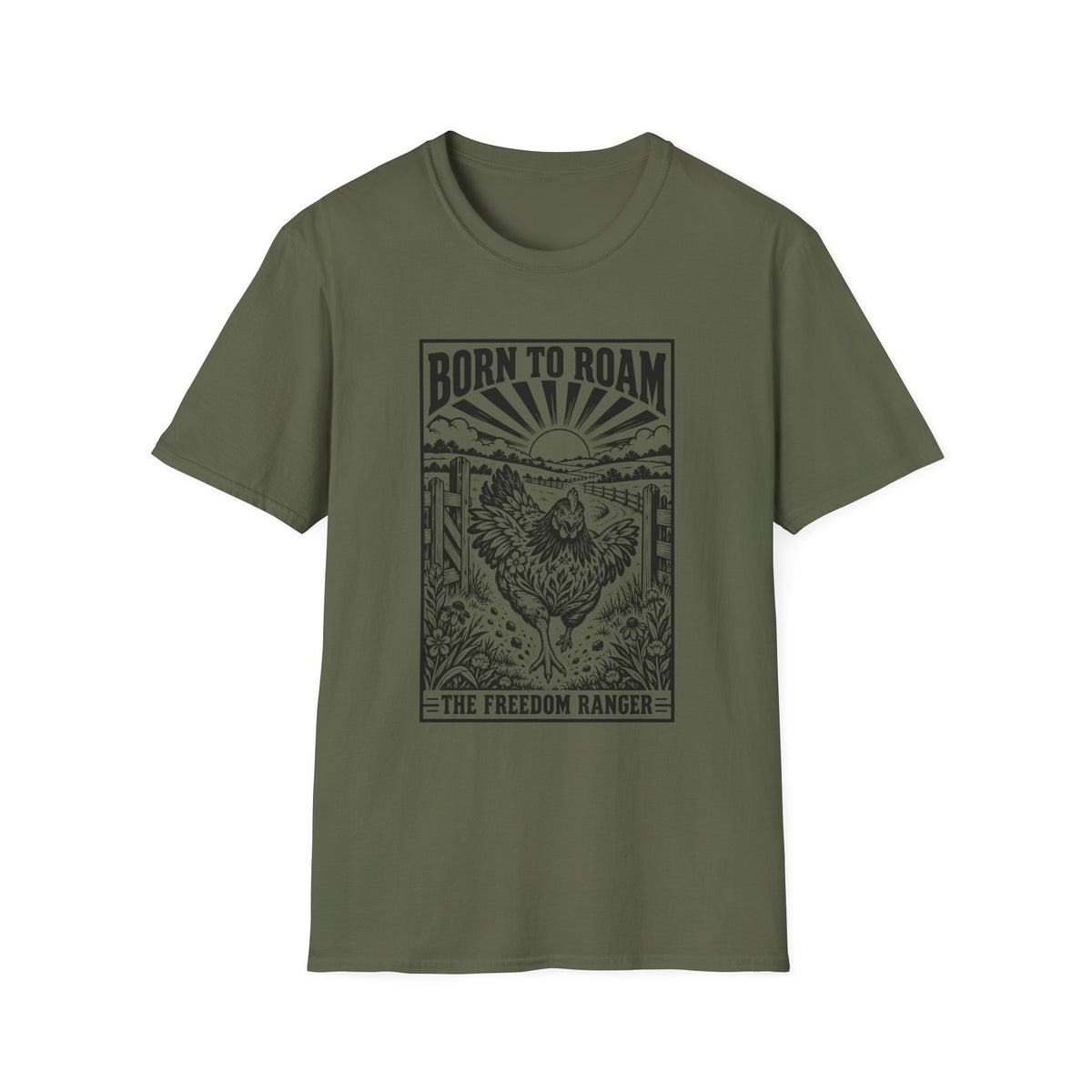 Born to Roam Freedom Ranger Chicken Graphic T-Shirt