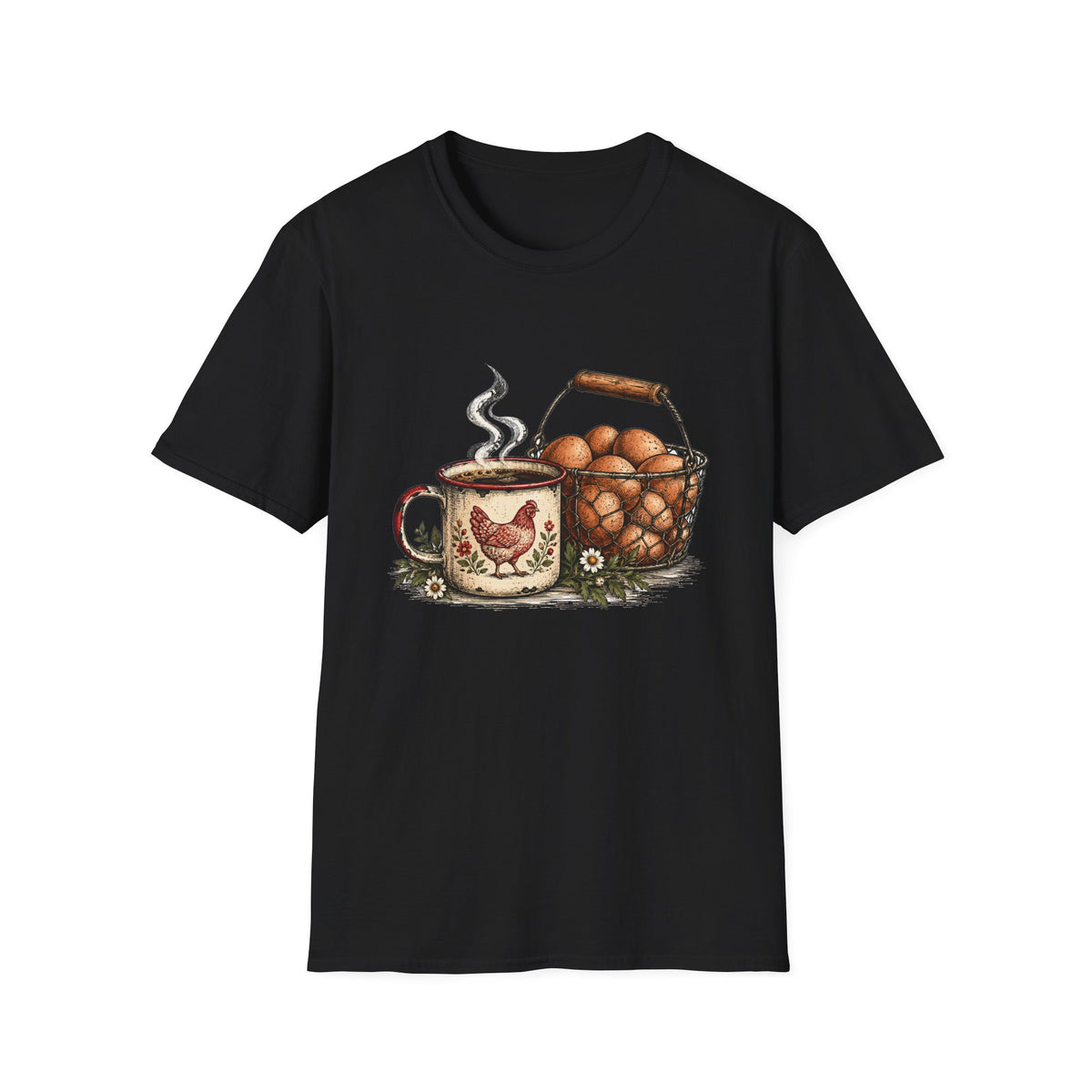 Cozy Coffee and Egg Basket T-Shirt