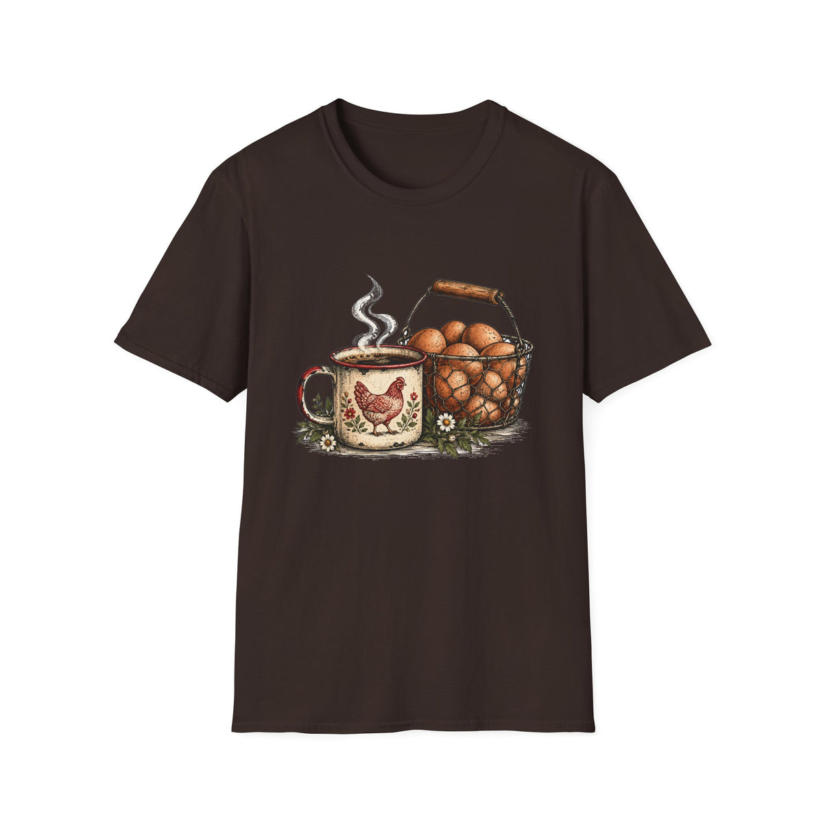 Cozy Coffee and Egg Basket T-Shirt