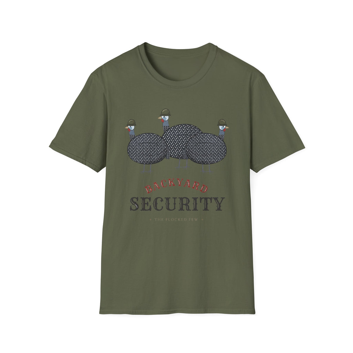Backyard Security Guineas on Patrol Cartoon T-Shirt