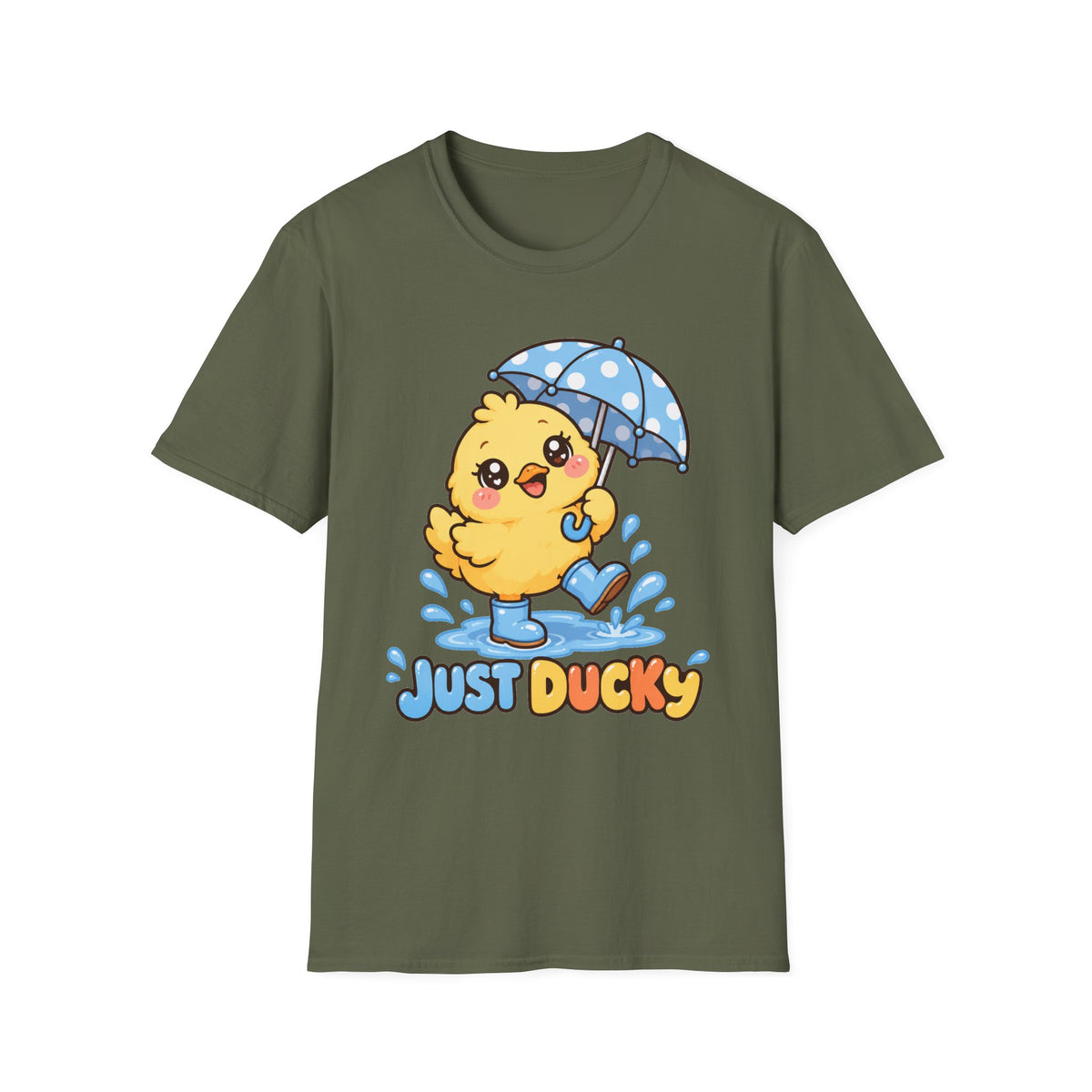 Just Ducky Cute Duck Rainy Day T-Shirt