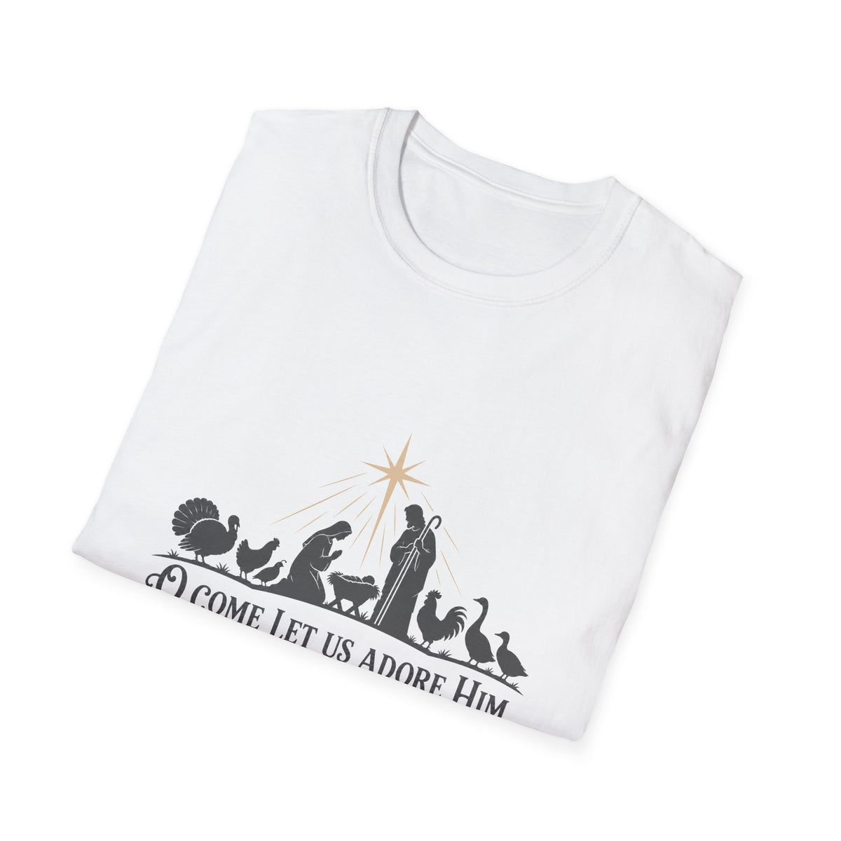Come Let Us Adore Him Nativity Christmas T-Shirt