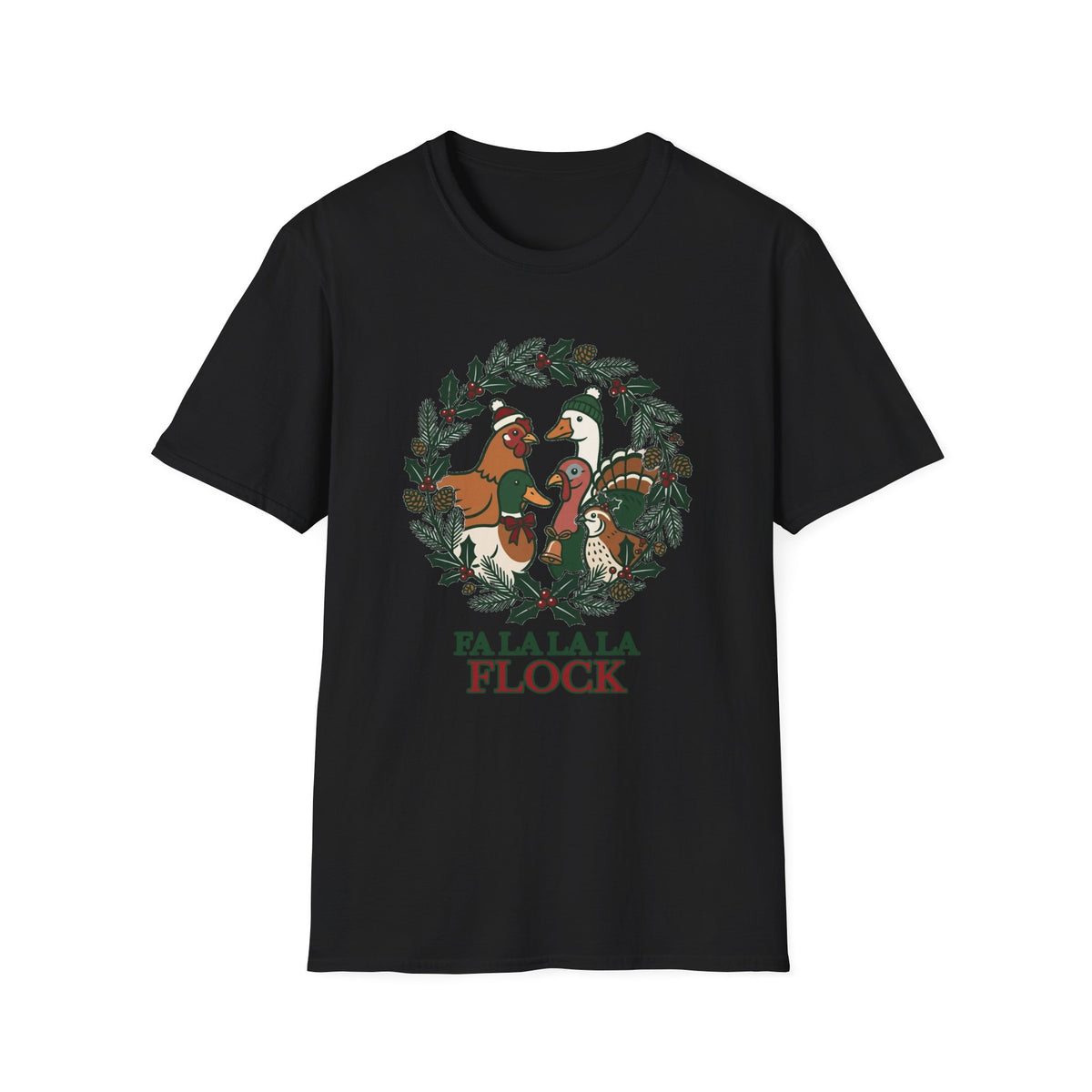 Fa La La La Flock Christmas Duck T-Shirt