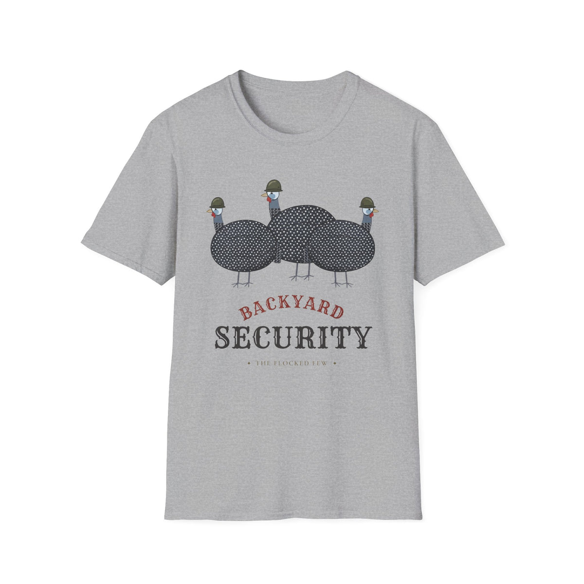 Backyard Security Guineas on Patrol Cartoon T-Shirt