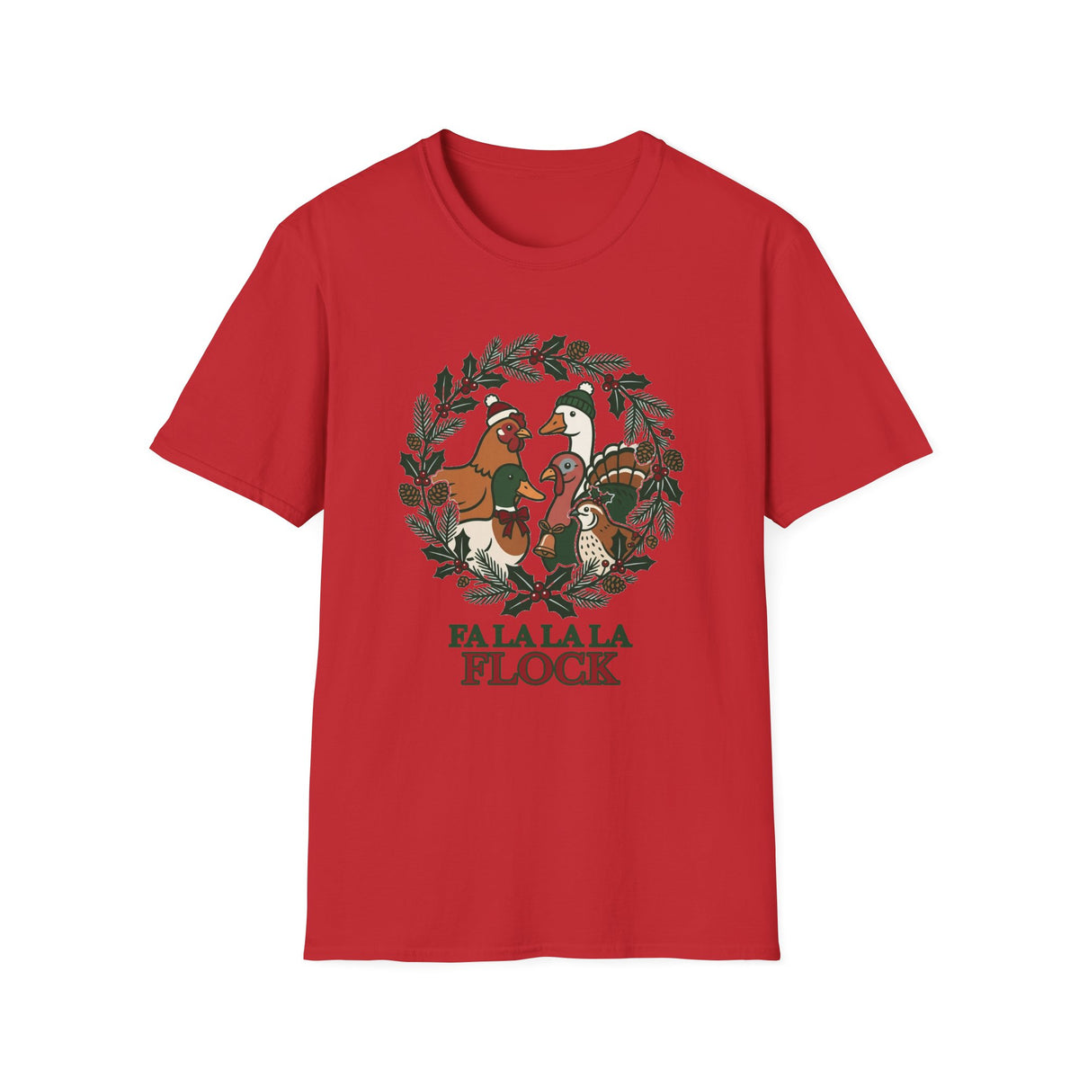 Fa La La La Flock Christmas Duck T-Shirt