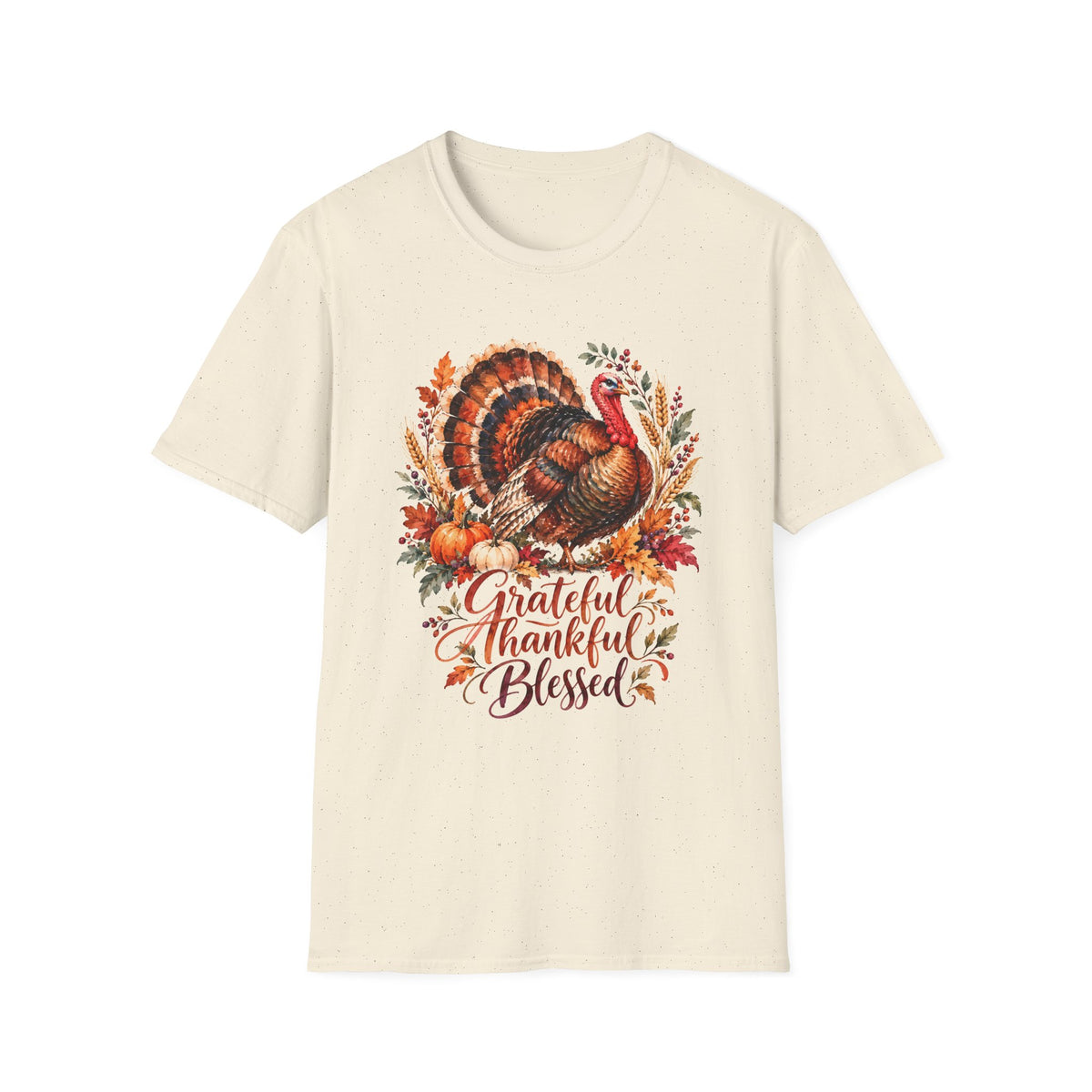 Grateful Thankful Blessed Turkey T-Shirt