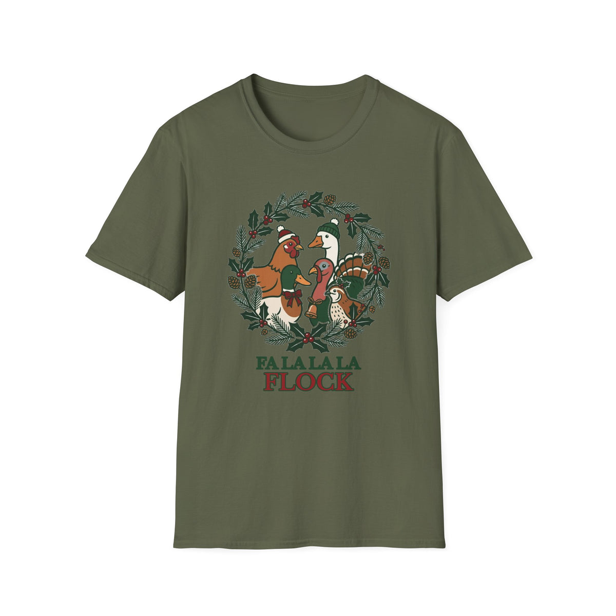 Fa La La La Flock Christmas Duck T-Shirt