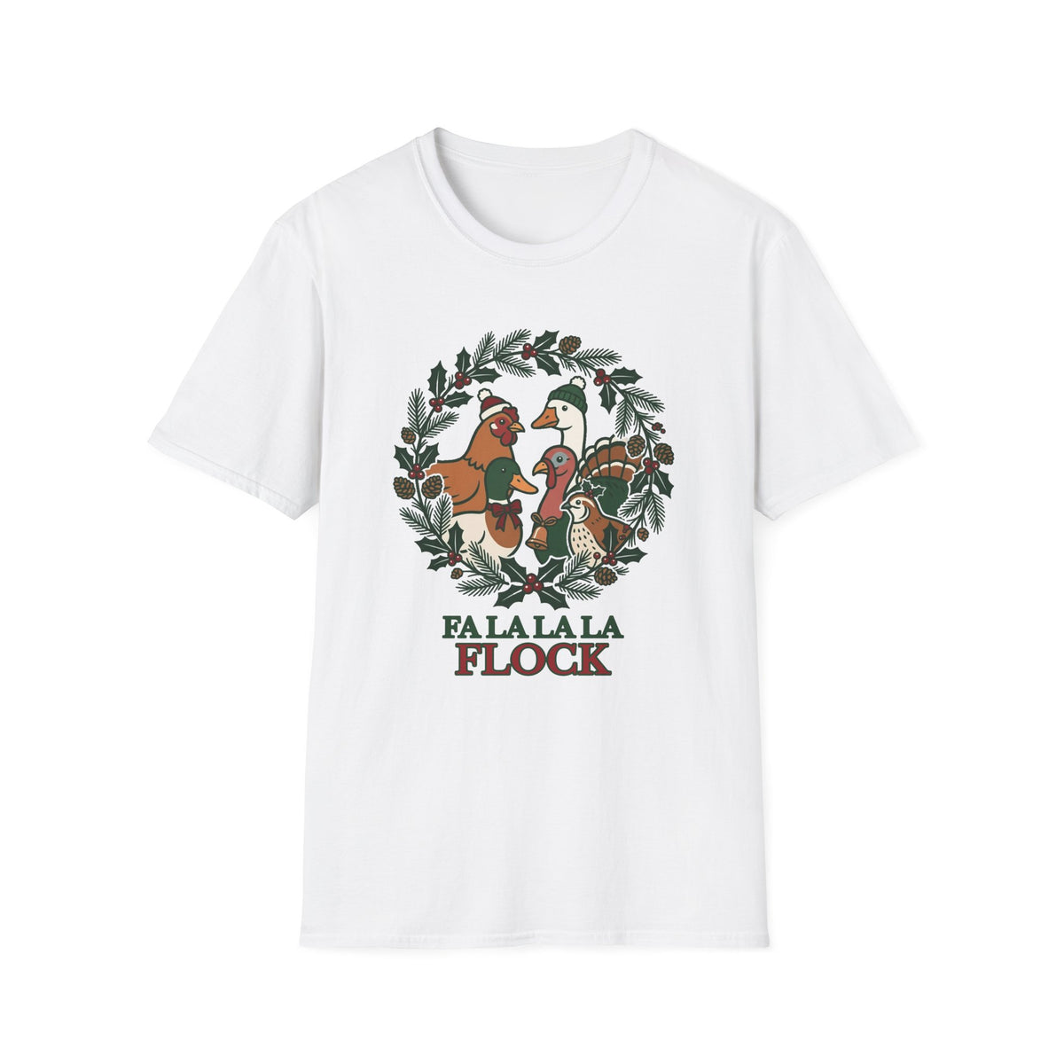Fa La La La Flock Christmas Duck T-Shirt