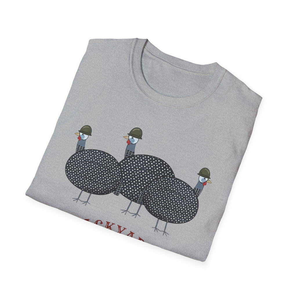 Backyard Security Guineas on Patrol Cartoon T-Shirt
