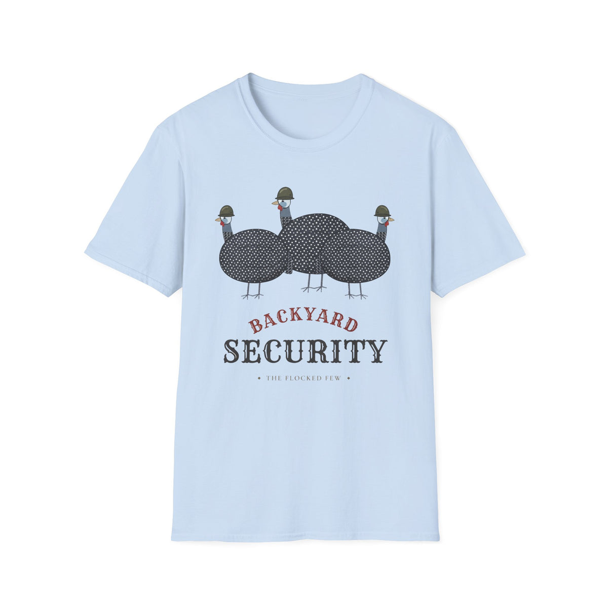 Backyard Security Guineas on Patrol Cartoon T-Shirt