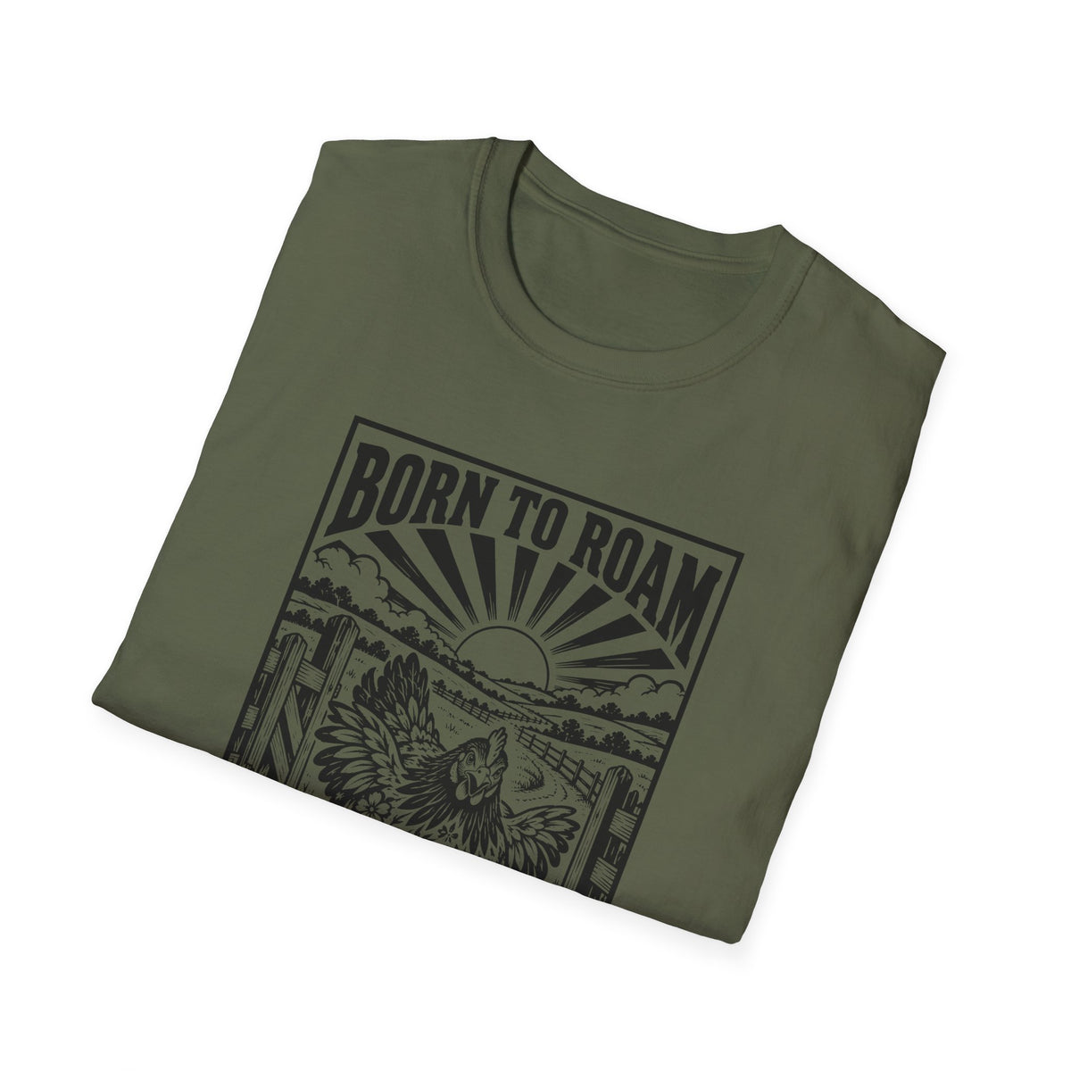 Born to Roam Freedom Ranger Chicken Graphic T-Shirt